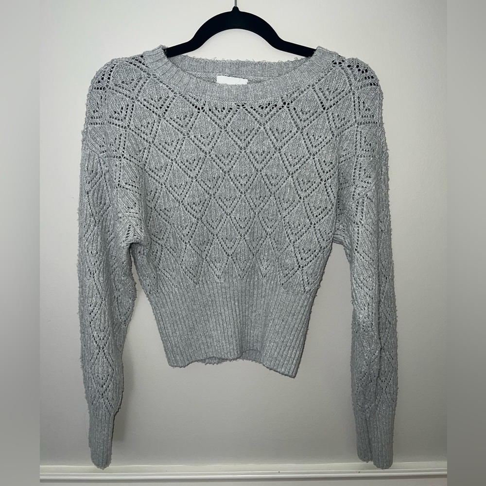 NWT pink rose grey sweater size small